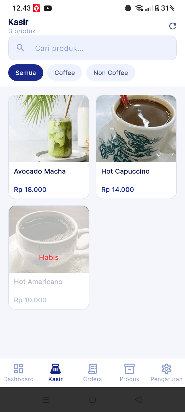 VeloPOS screenshot 2